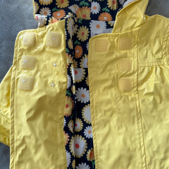 Gymboree Bright Yellow Patent Leather Rain Coat Sz 6-12 mos - Picture 5 of 6